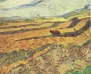 Vincent Van Gogh Field with Ploughman and Mill (nn04) Spain oil painting reproduction